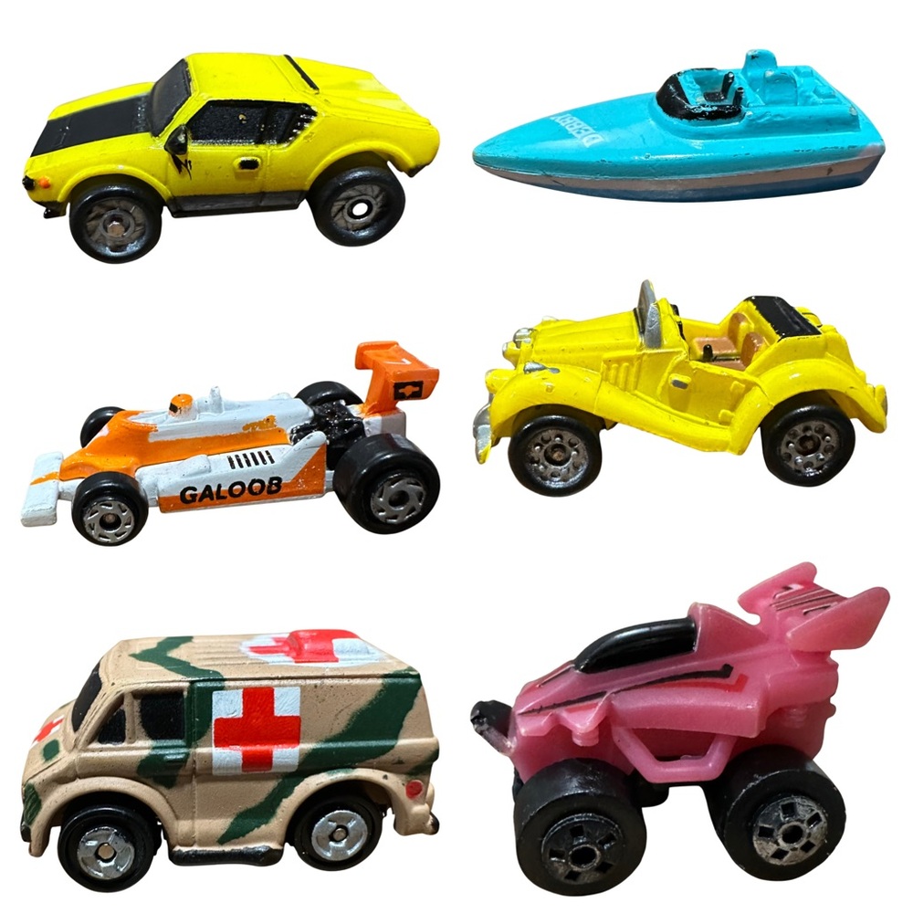 Vintages 1980s Road Champs Micro Machines Miniature Car Bundle , Lot of 6